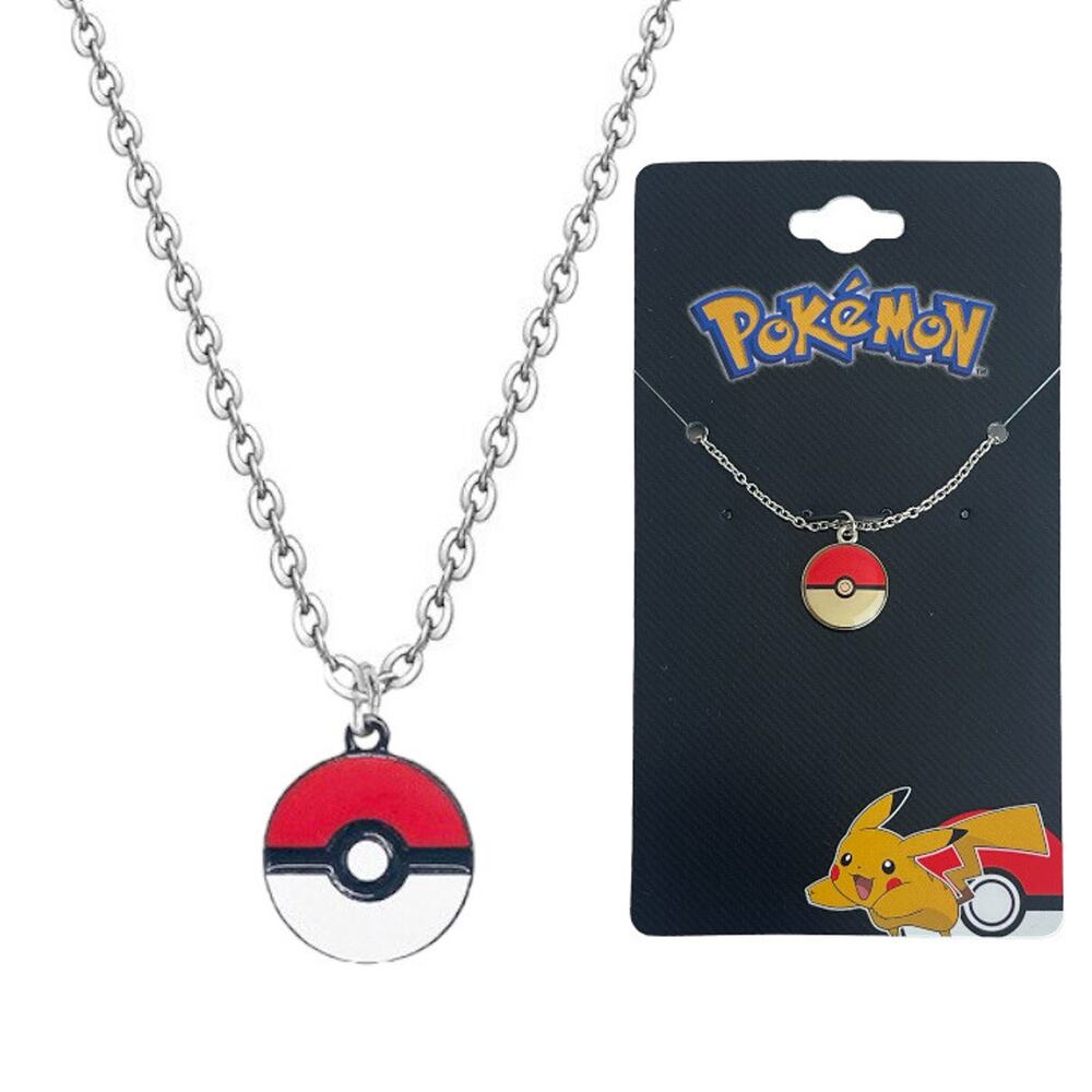 Pokemon POKEBALL Pendant‎ Necklace Officially Licensed Silver
